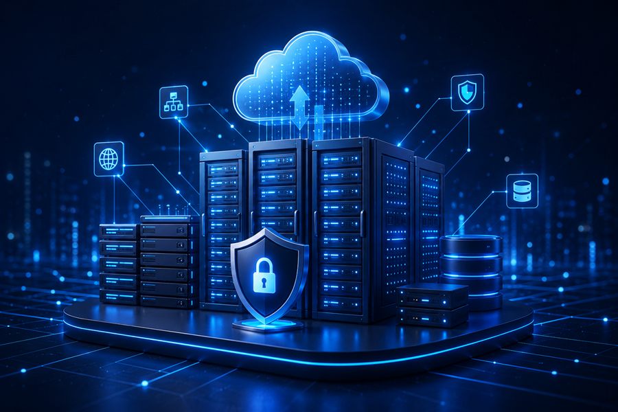 HostJordan enterprise data center — cloud infrastructure, networking, and cybersecurity